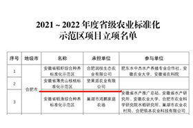 2021-2022年省級農業標準化示范區